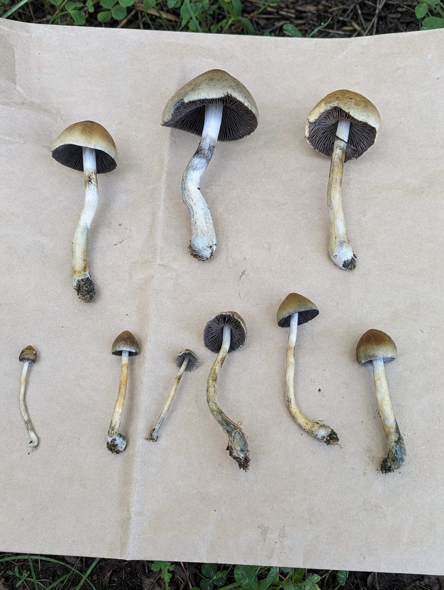 Collected Mushrooms on Field Paper