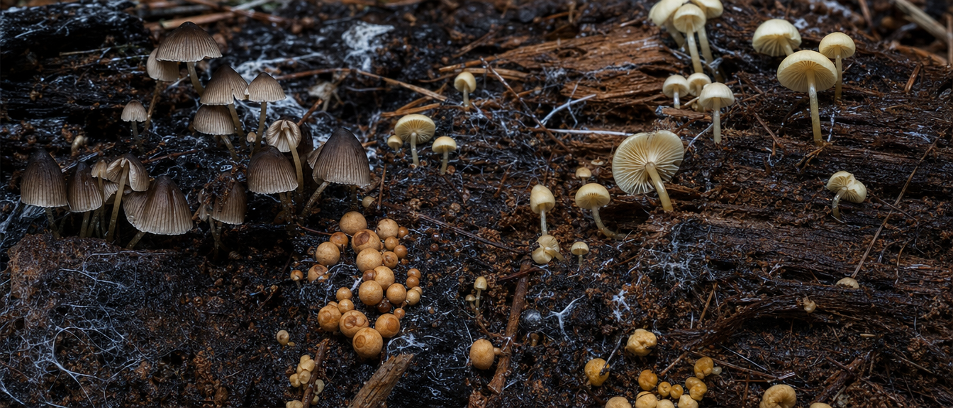 The Genera That Produce Psilocybin A Field Overview Mixed Fungal Lineages Decomposing Wood Png