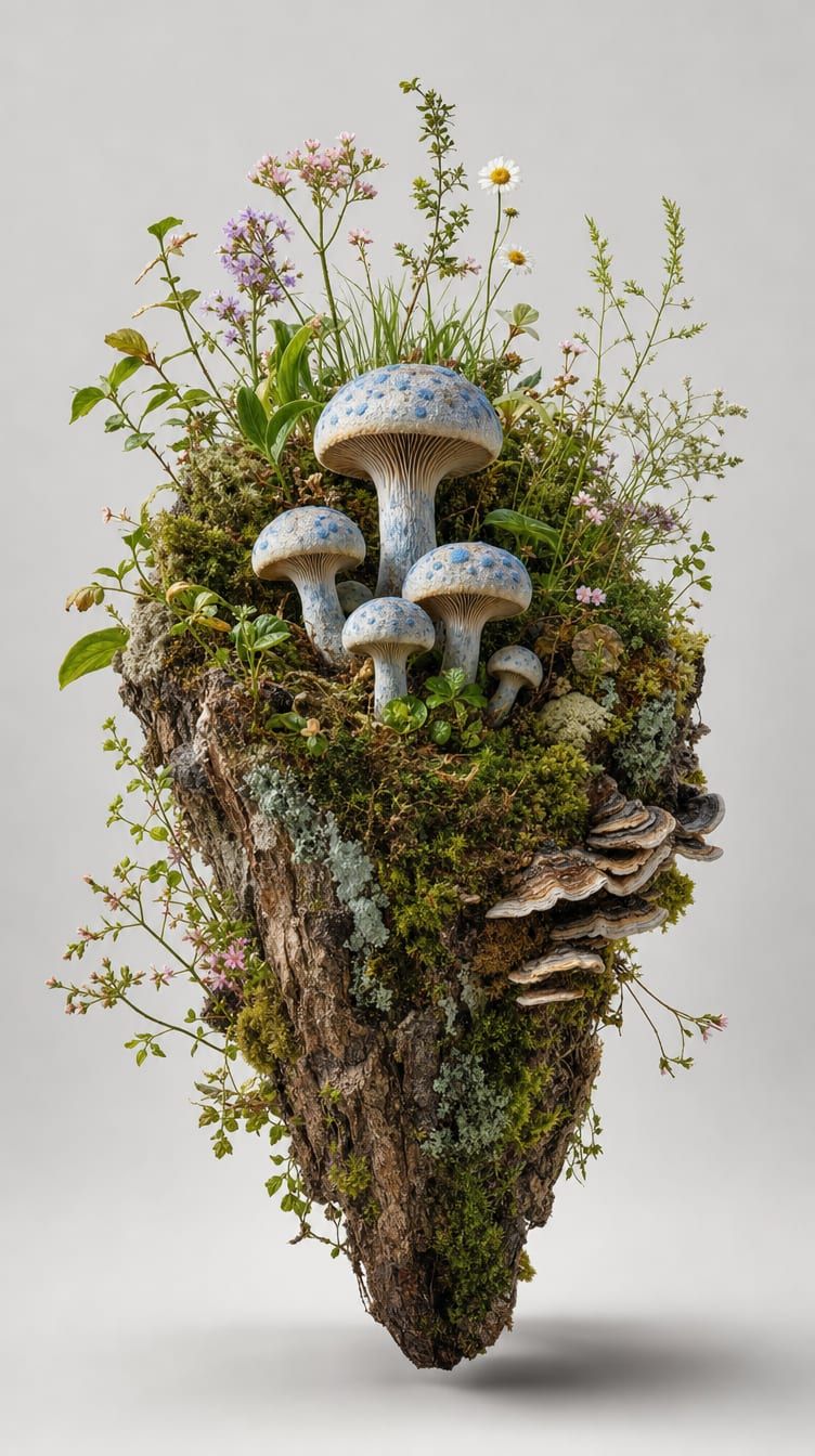 Blue moss island - digital -magic-mushroom-institute