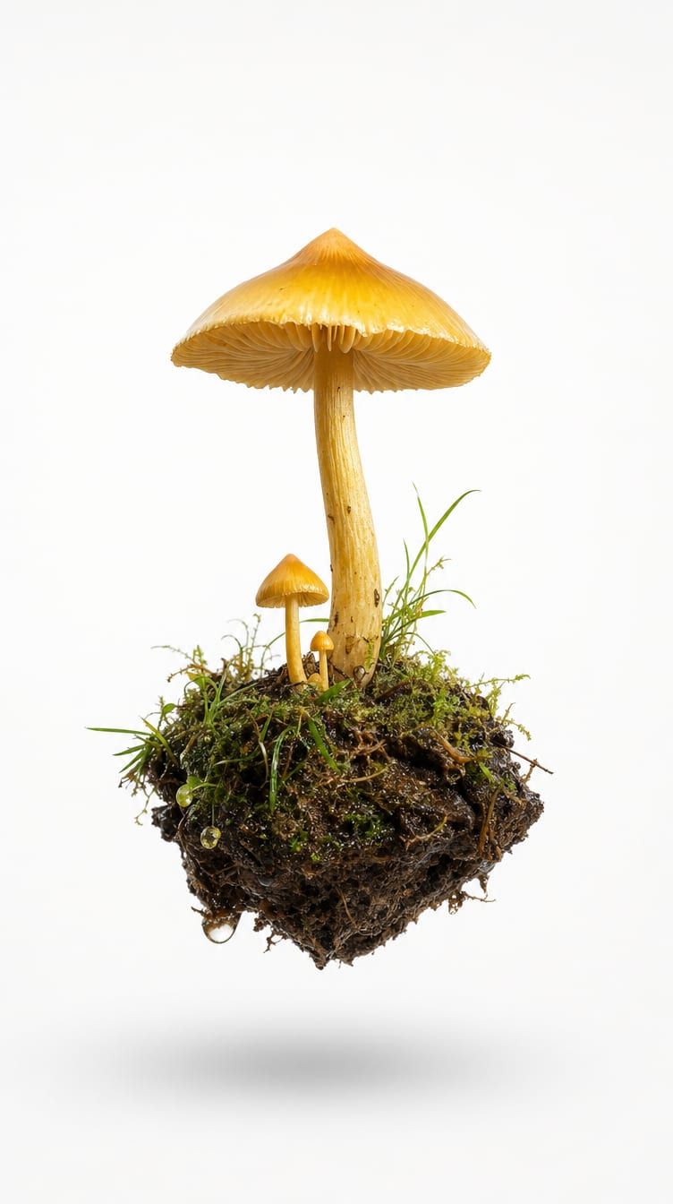 floating golden caps digital magic mushroom institute